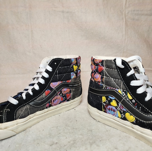Vans UNISEX Sk8-Hi 38 DX Anaheim "Positivity Patchwork Black" Hightop Sneakers - Picture 5 of 12